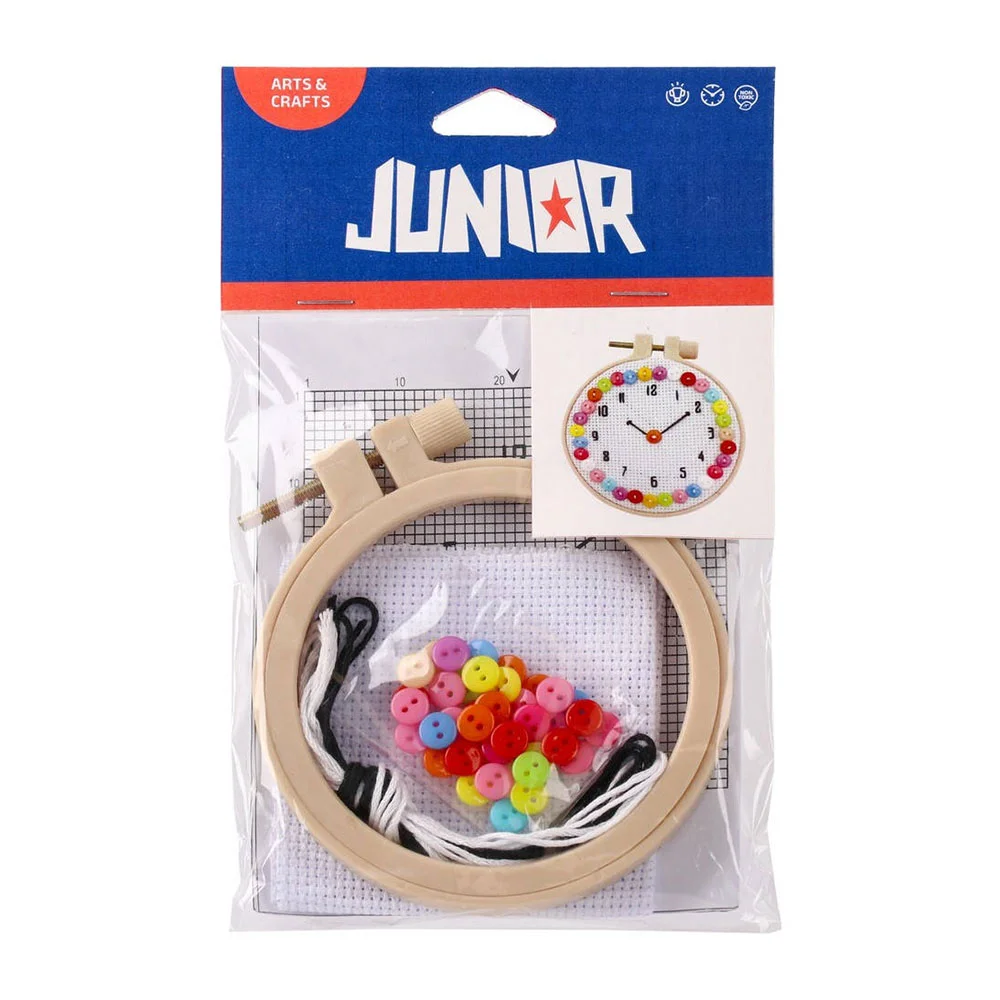 Комплект за бродиране Junior Часовник, с копчета