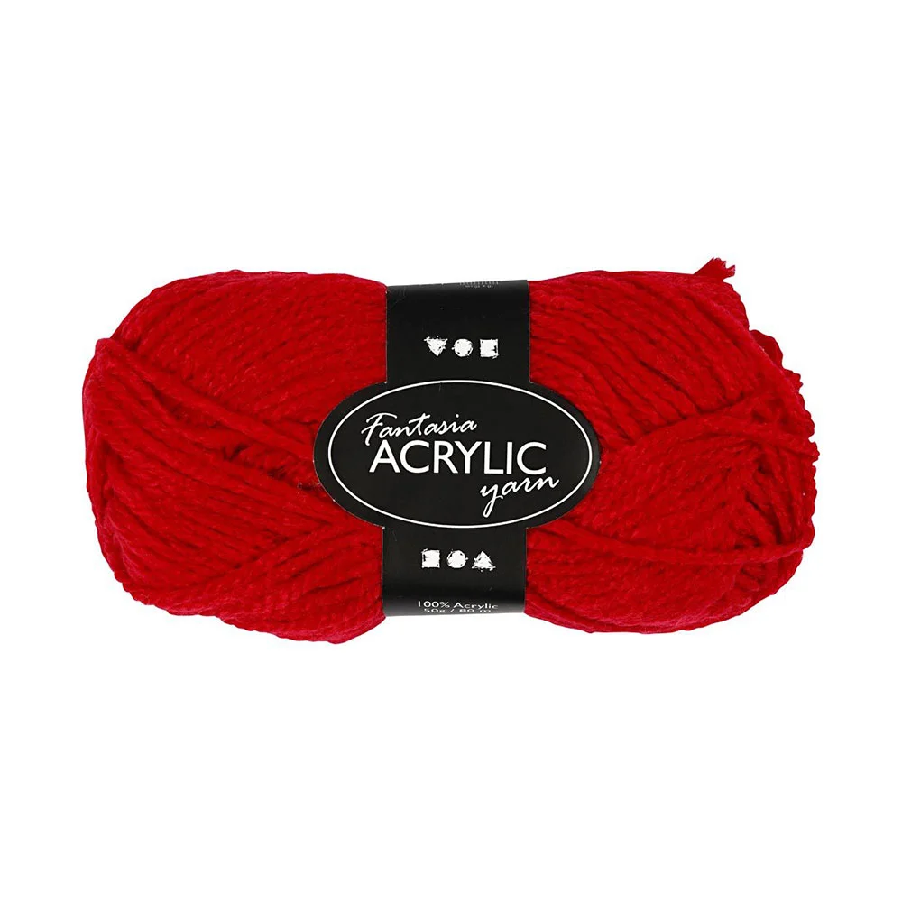 Creativ Company Прежда, акрилна, 50 g, червена
