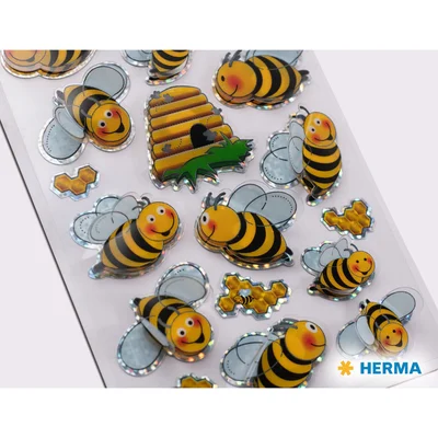 Herma Самозалепващи се етикети Пчели, 3D, 1 лист