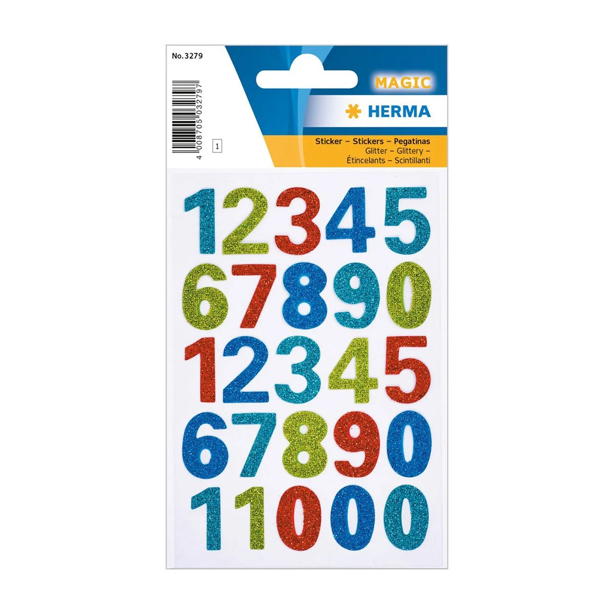 Herma Стикери Числа, блестящи, 25 броя