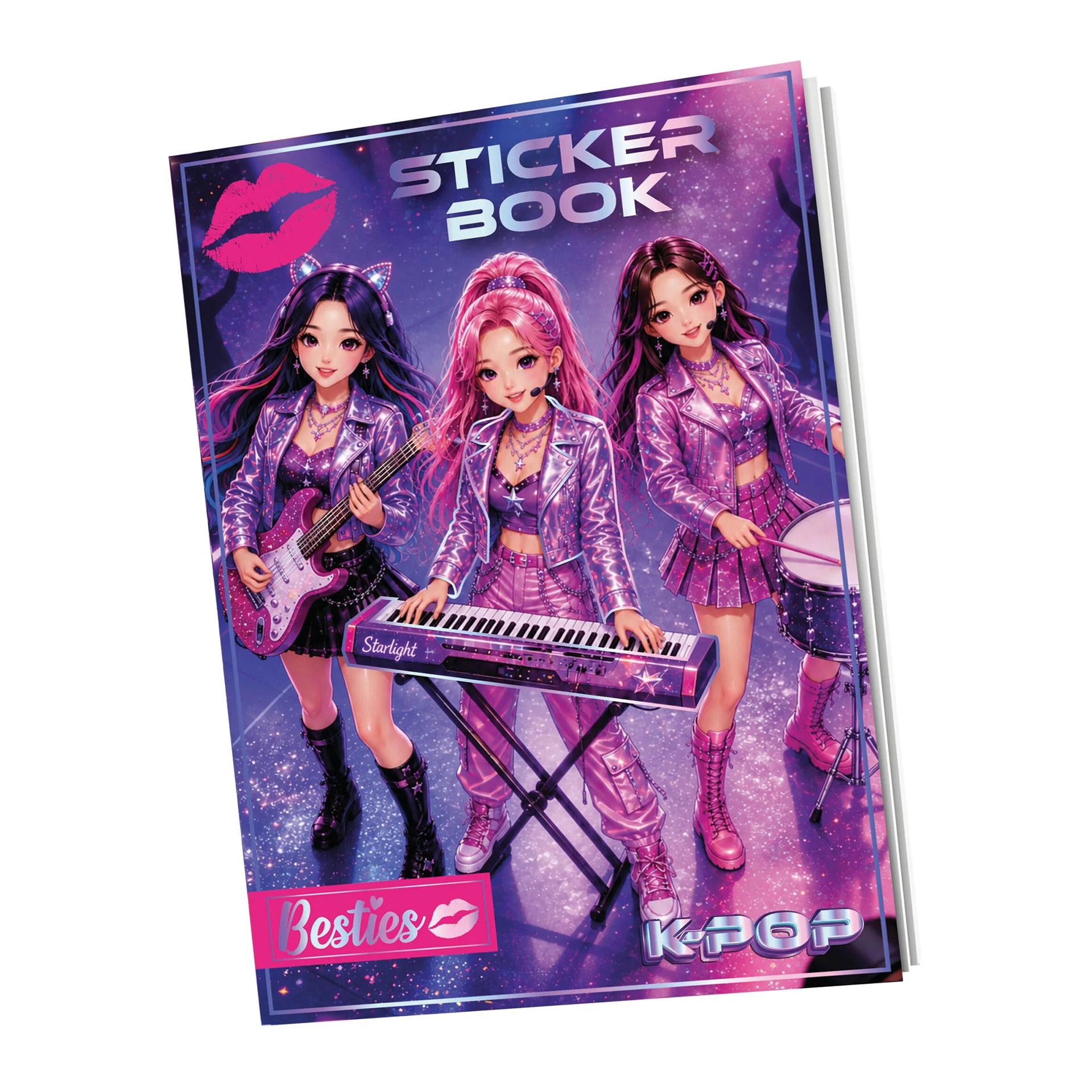Moxy Книжка със стикери K-Pop, A5, с етикети