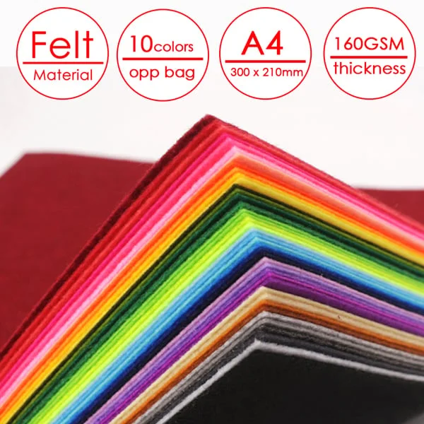 Foska Комплект филц, A4, 160 g/m², 10 броя