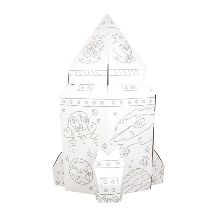 Small Foot Къща - Ракета за игра, картонена, 105 х 105 х 169 cm