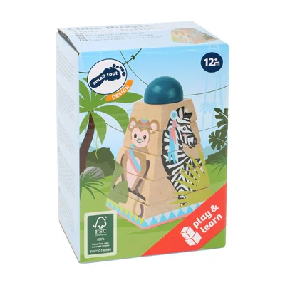 Small Foot Кула Джунгла, с форми за нанизване, дървени, 6 части