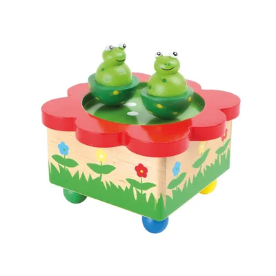 Small Foot Музикална кутия Езеро с жаби, дървена, 12 cm