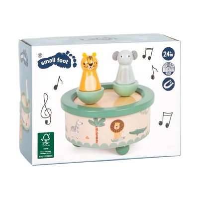 Small Foot Музикална кутия Сафари, 12 х 12 х 12 см