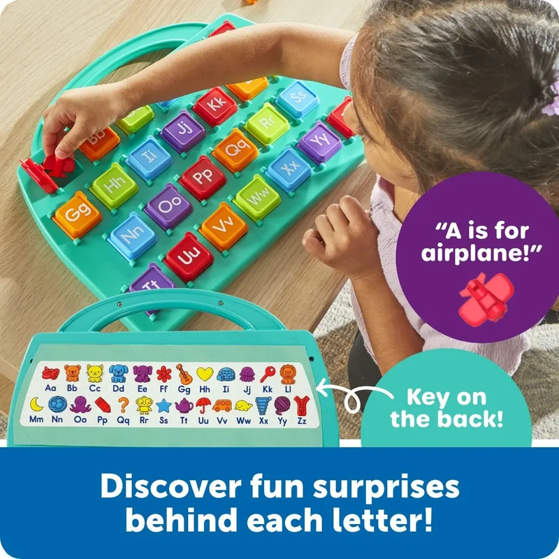Learning Resources Дъска с английски букви, с отварящи се вратички и скрити фигури