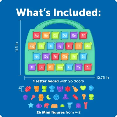 Learning Resources Дъска с английски букви, с отварящи се вратички и скрити фигури