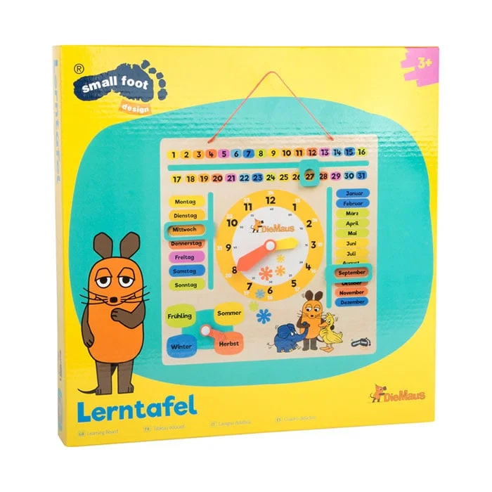 Small Foot Календар и часовник, детски, дървен, 30 х 30 х 3 cm