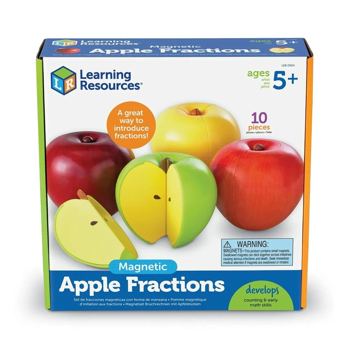 Learning Resources Комплект дроби - Ябълки, магнитни, 4 броя