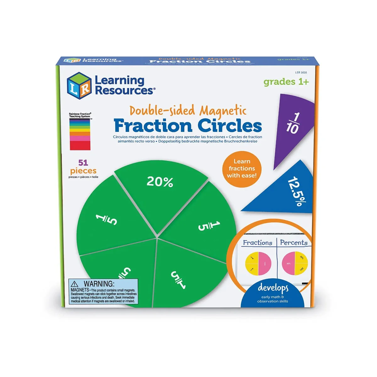 Learning Resources Окръжности с дроби, двустранни, магнитни