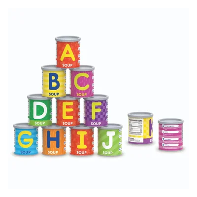 Learning Resources Консерви супа с английската азбука, за сортиране и броене