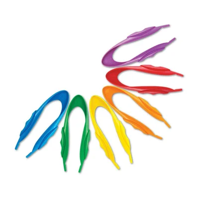 Learning Resources Пинсети, цветни, 15 cm, 12 броя