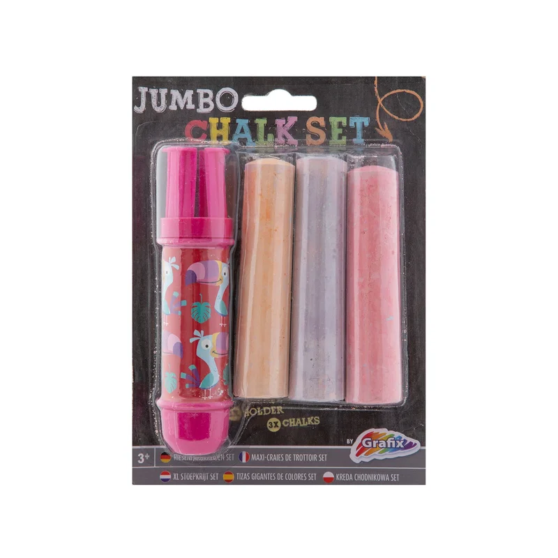 Moxy Държач за тебешири Jumbo, с включени 3 тебешира, в блистер, 3 броя