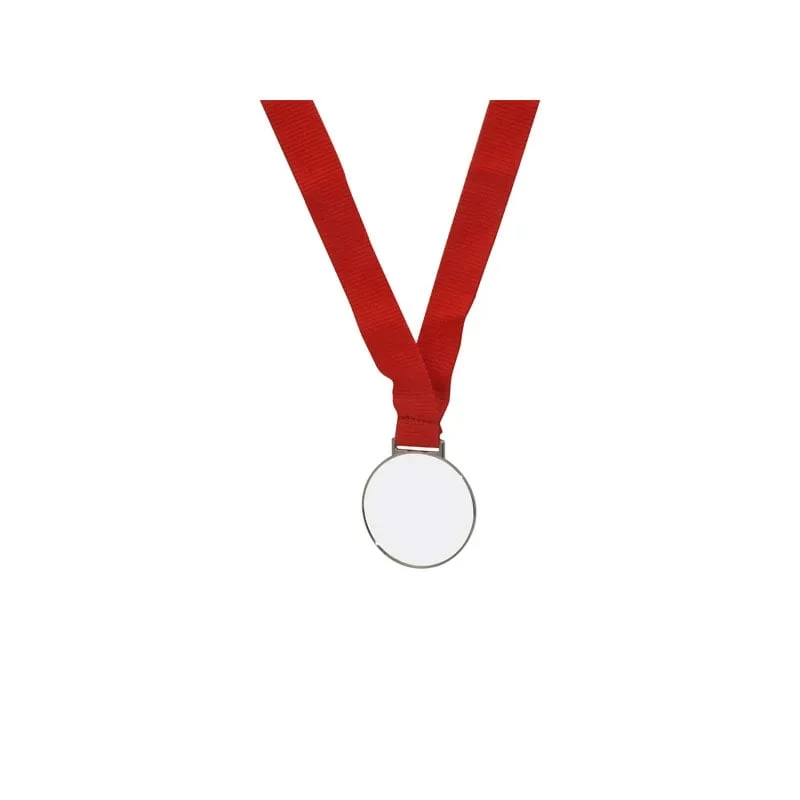 BESTSUB Медал, за сублимация, с лента, диаметър 52 mm, сребърен
