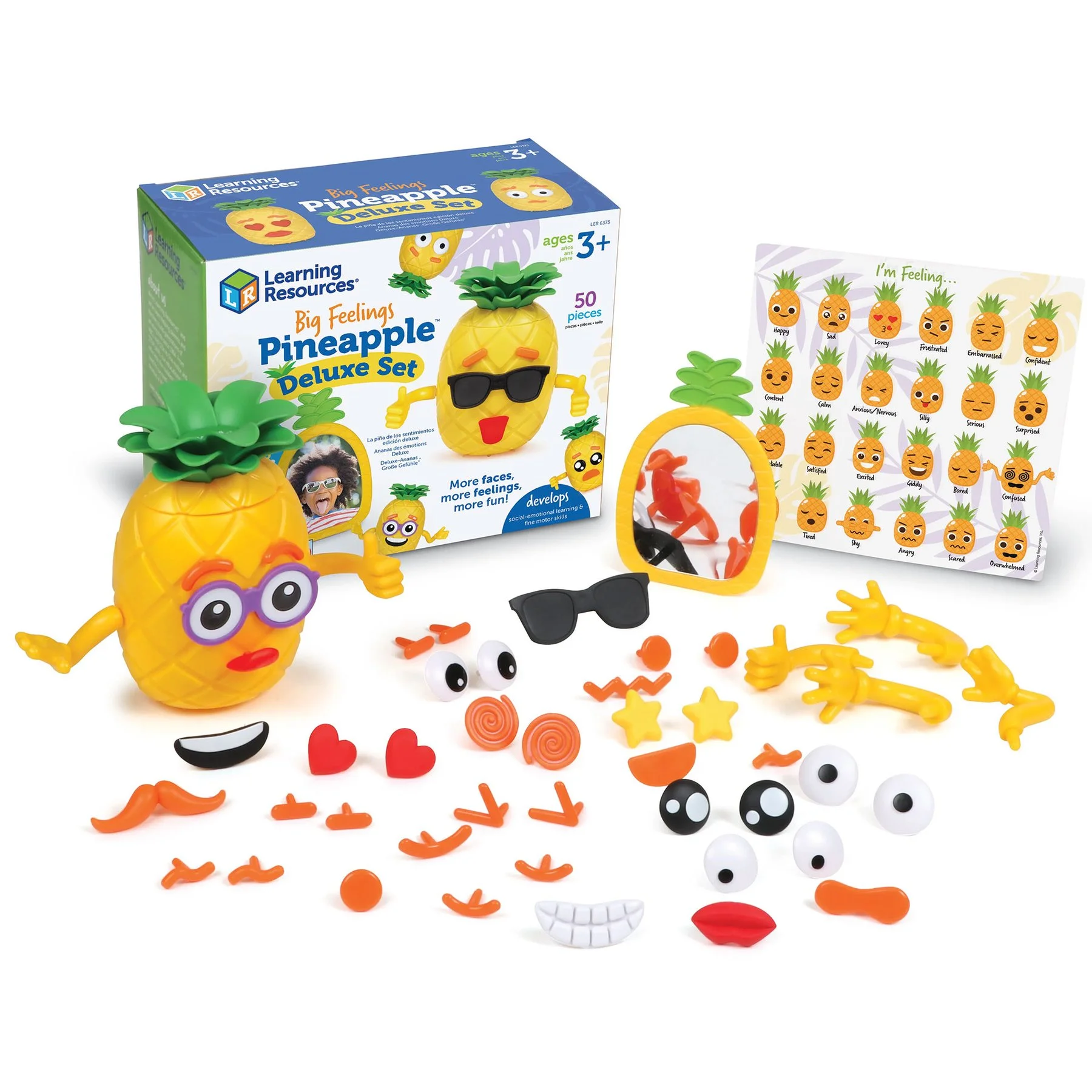 Learning Resources Играчка Ананас, емоции, голям комплект