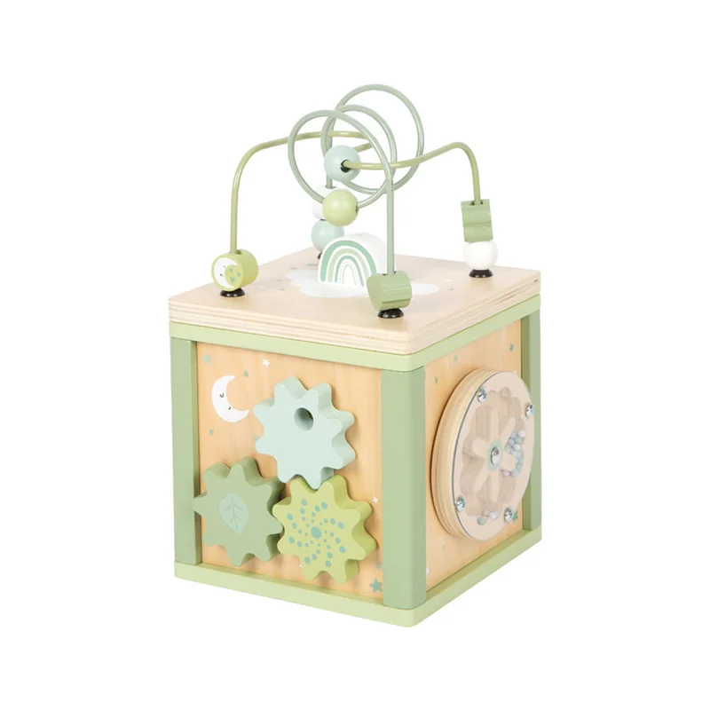 Small Foot Куб, дидактичен, дървен, 15 х 15 х 25 cm, зелен