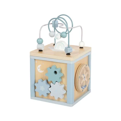 Small Foot Куб, дидактичен, дървен, 15 х 15 х 25 cm, син