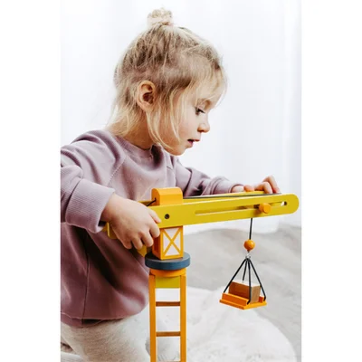 Small Foot Кран за строителна площадка, с аксесоари, дървени