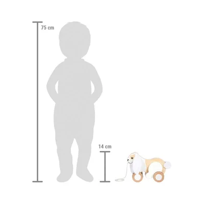Small Foot Зайче за дърпане, дървено, с шумящи уши
