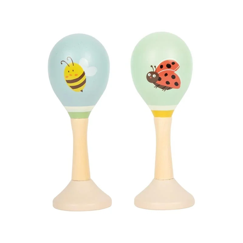 Small Foot Маракаси Tiny Friends, дървени, 2 броя