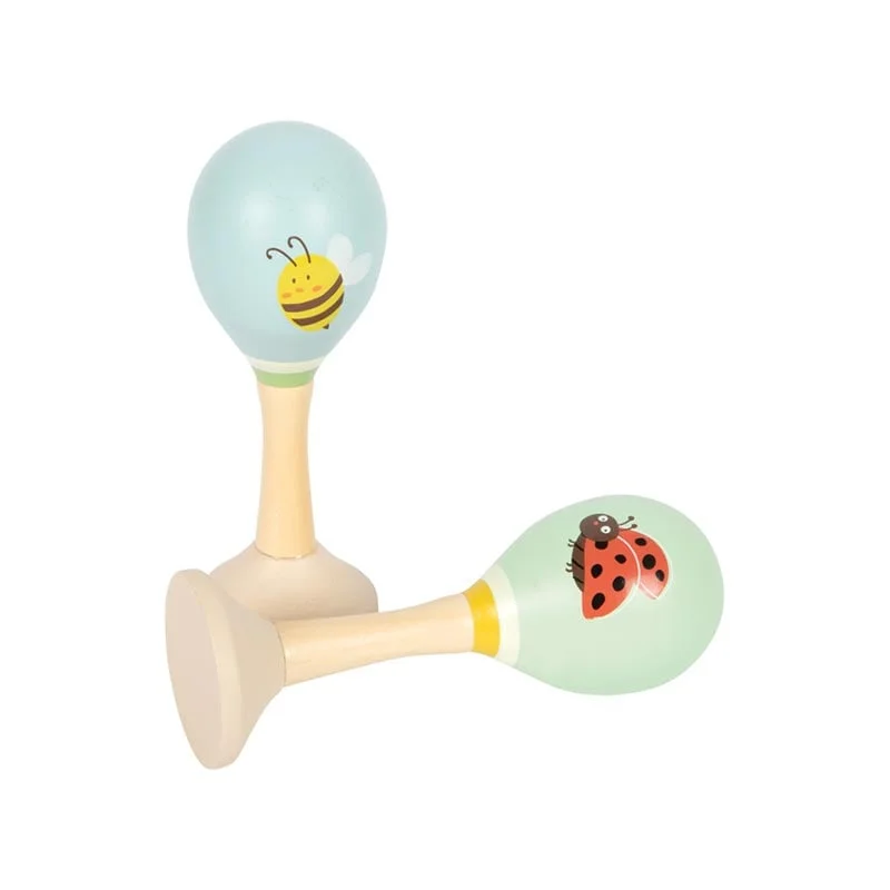 Small Foot Маракаси Tiny Friends, дървени, 2 броя