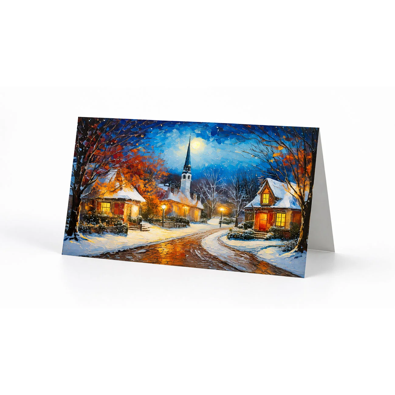 Картичка с коледен дизайн, 11 х 15 cm, с лак и плик, дизайн 2