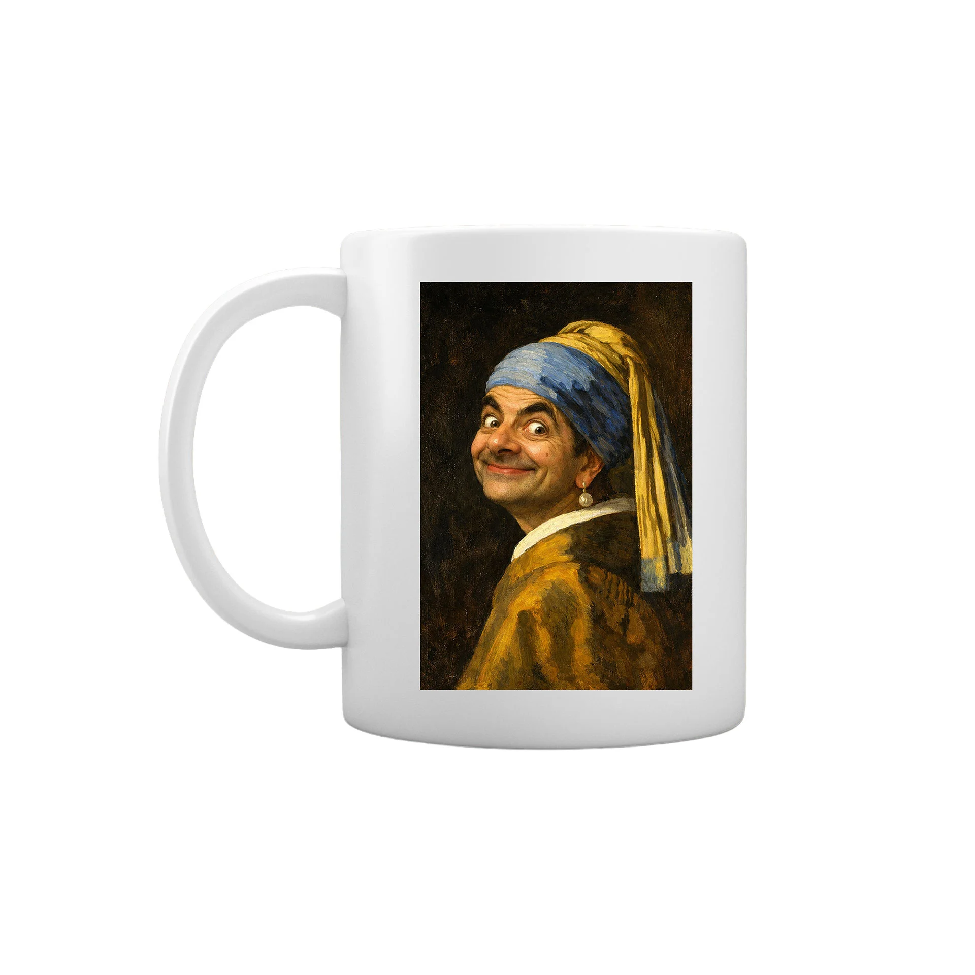 Gift&Go Чаша Fun - Mr. Been с обеци, керамична, клас АА, бяла, 330 ml, в кутия