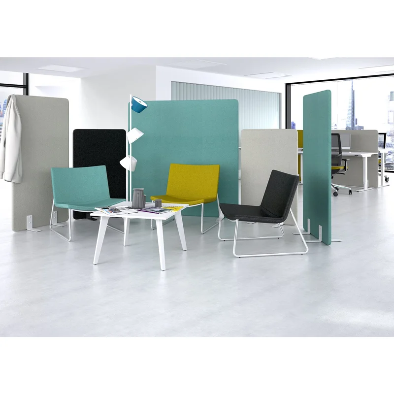 Шумоизолиращ преграден панел Narbutas Free Standing, свободностоящ, 1600 x 36 x 1600 mm, дамаска Velito Presto светла мента, ПДЧ 16 mm