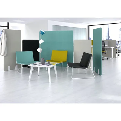 Шумоизолиращ преграден панел Narbutas Free Standing, свободностоящ, 1600 x 36 x 1600 mm, дамаска Velito Presto светла мента, ПДЧ 16 mm