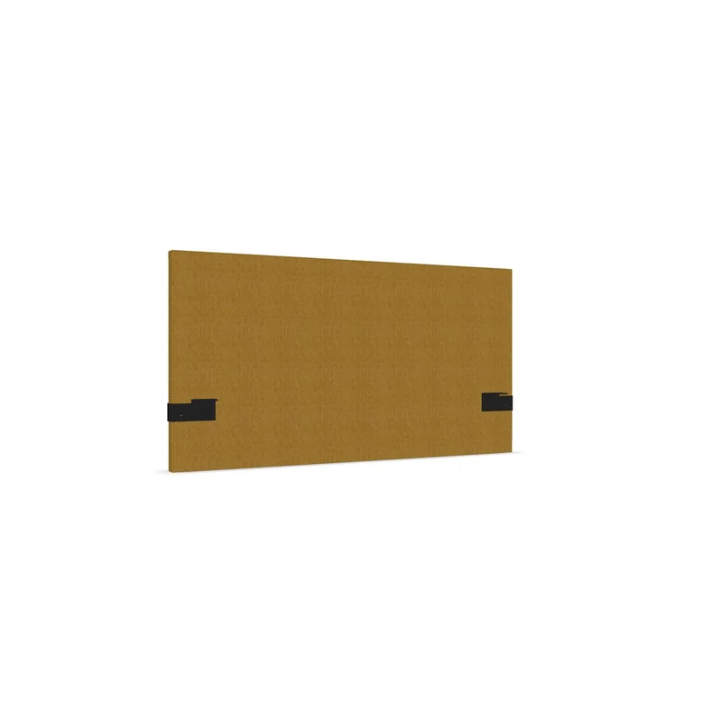 Шумоизолиращ преграден панел за бюро Narbutas Modus, 1400 x 42 x 740 mm, ПДЧ 16 mm, горчица, черен метал