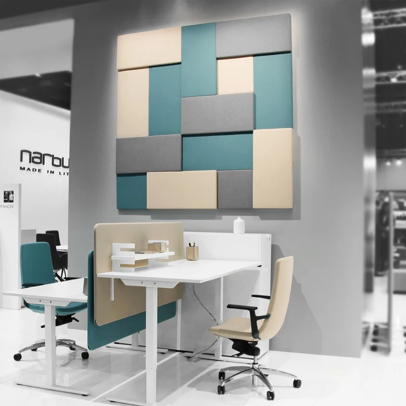Шумоизолиращ стенен панел Modus Narbuta, 400 x 40 x 800 mm, дамаска Velito Presto светла мента