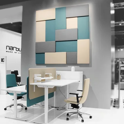 Шумоизолиращ стенен панел Modus Narbuta, 400 x 40 x 800 mm, дамаска Velito Presto светла мента