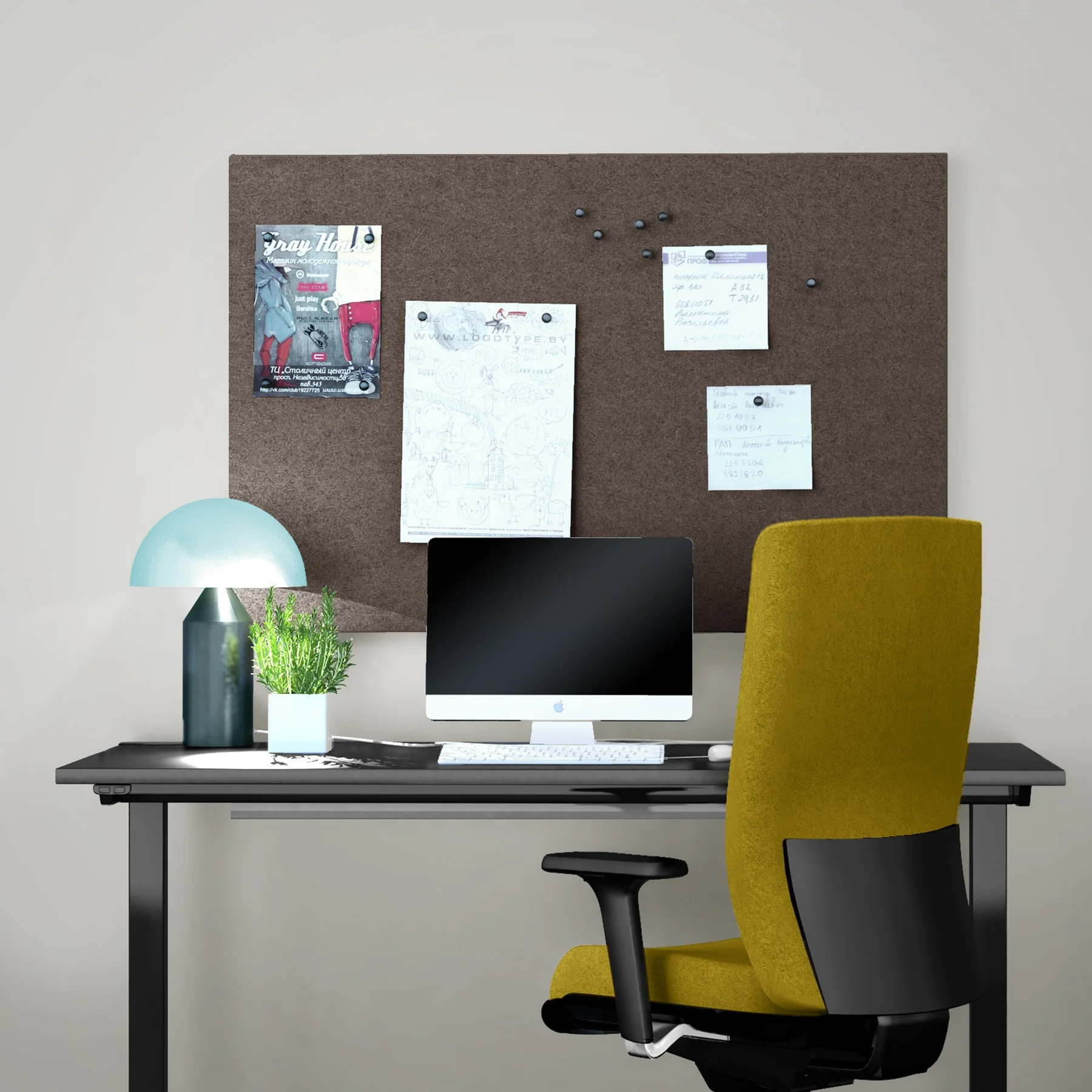 Шумоизолиращ стенен панел Modus Narbuta, 800 x 40 x 1200 mm, дамаска Velito Presto светла мента