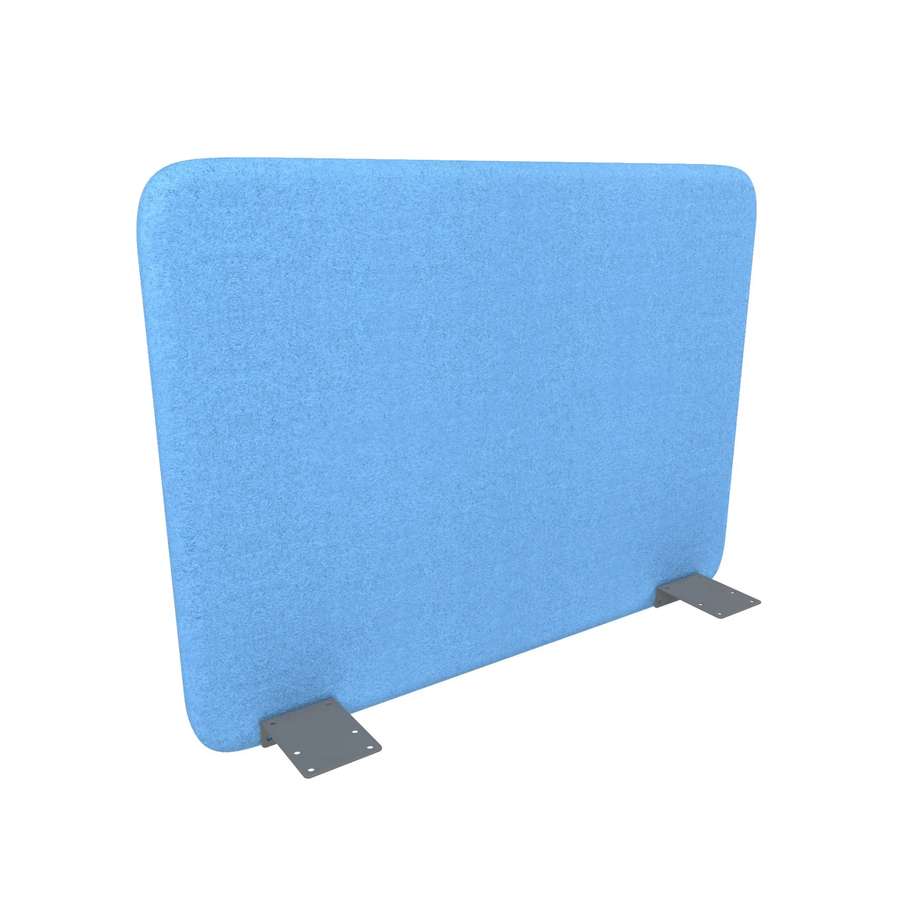 Шумоизолиращ преграден панел за бюро Narbutas Top 530, 700 x 36 x 530 mm, дамаска Velito Presto светлосин, сив метал