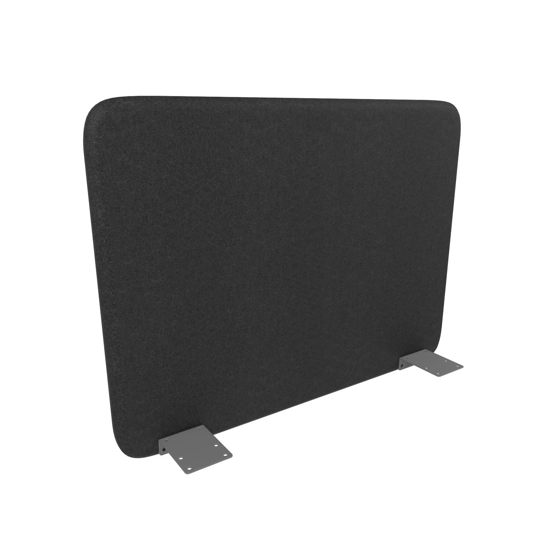 Шумоизолиращ преграден панел за бюро Narbutas Top 530, 700 x 36 x 530 mm, дамаска Velito Presto черен, сив метал
