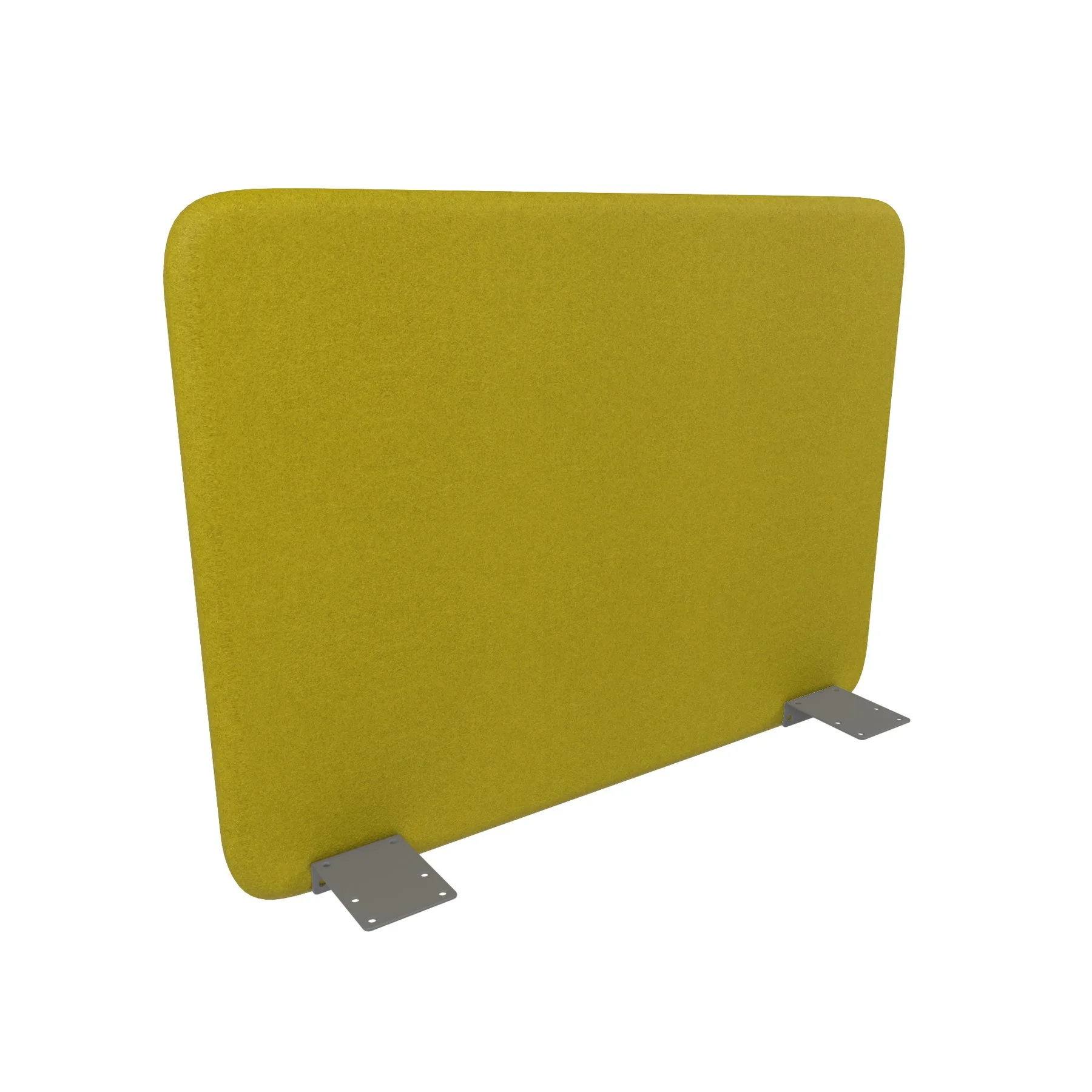 Шумоизолиращ преграден панел за бюро Narbutas Top 530, 700 x 36 x 530 mm, дамаска Velito Presto горчица, сив метал