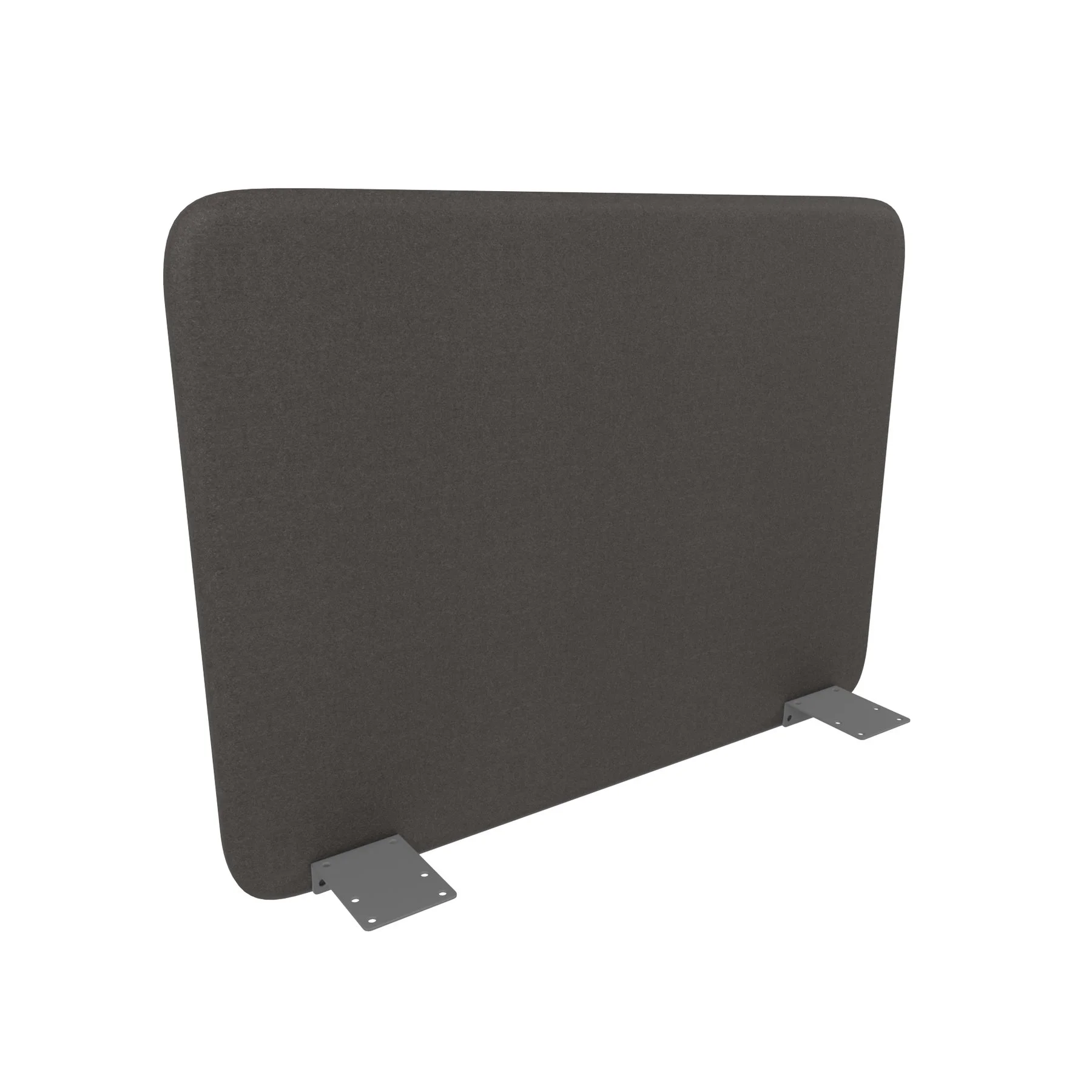 Шумоизолиращ преграден панел за бюро Narbutas Top 530, 700 x 36 x 530 mm, дамаска Velito Presto тъмносив, сив метал
