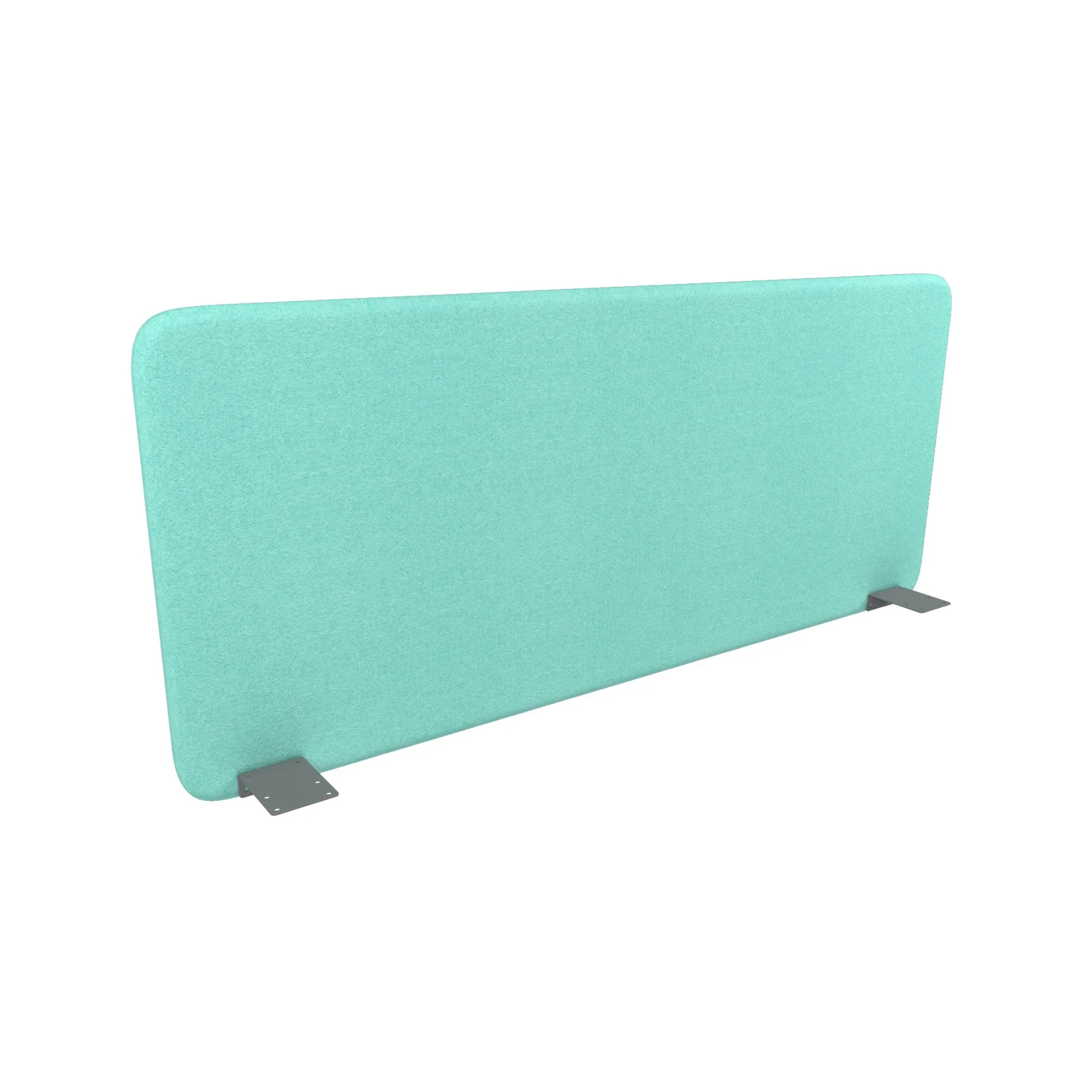 Шумоизолиращ преграден панел за бюро Narbutas Top 530, 1200 x 36 x 530 mm, дамаска Velito Presto светла мента, ПДЧ 16 mm, сив метал