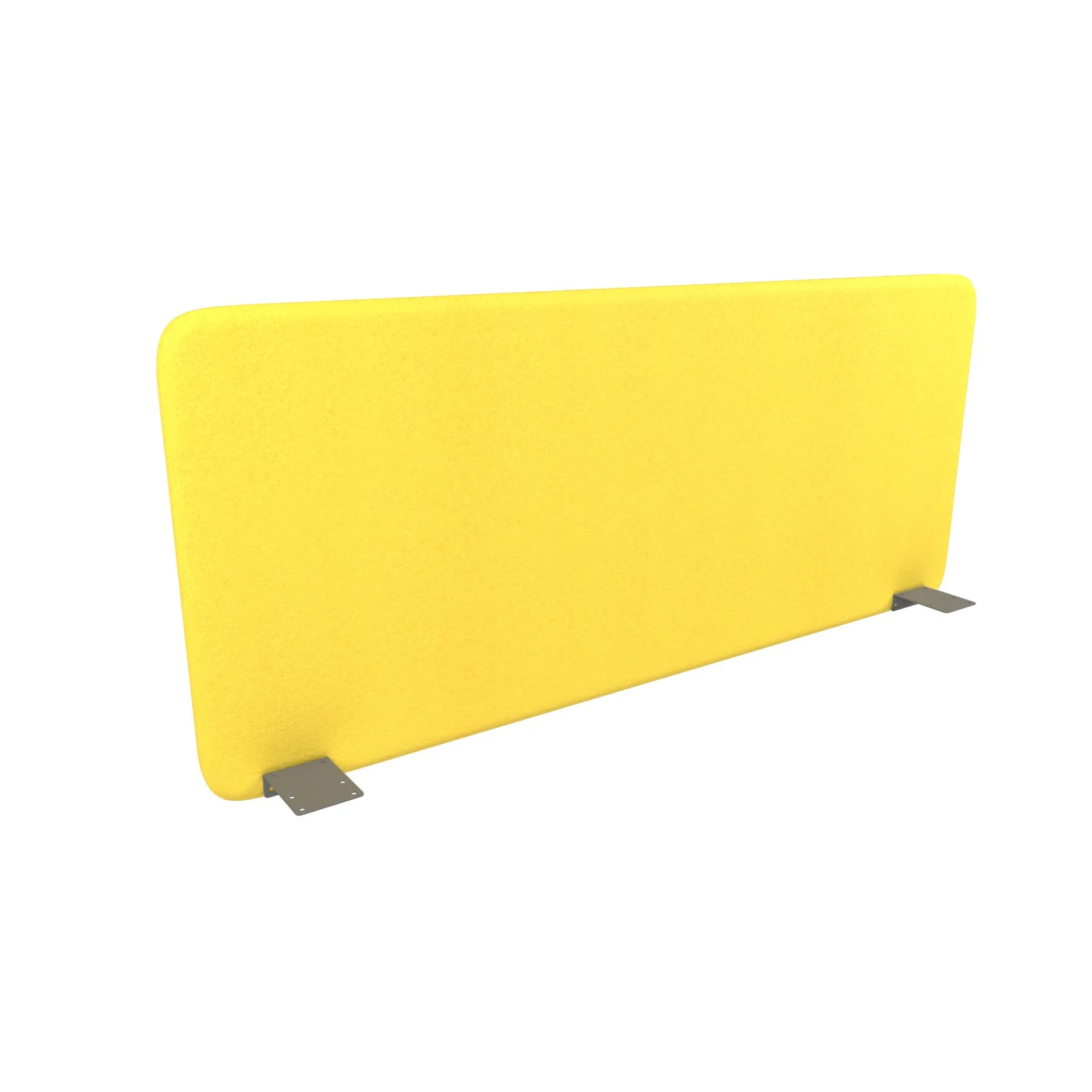 Шумоизолиращ преграден панел за бюро Narbutas Top 530, 1400 x 36 x 530 mm, дамаска Velito Presto жълт, сив метал