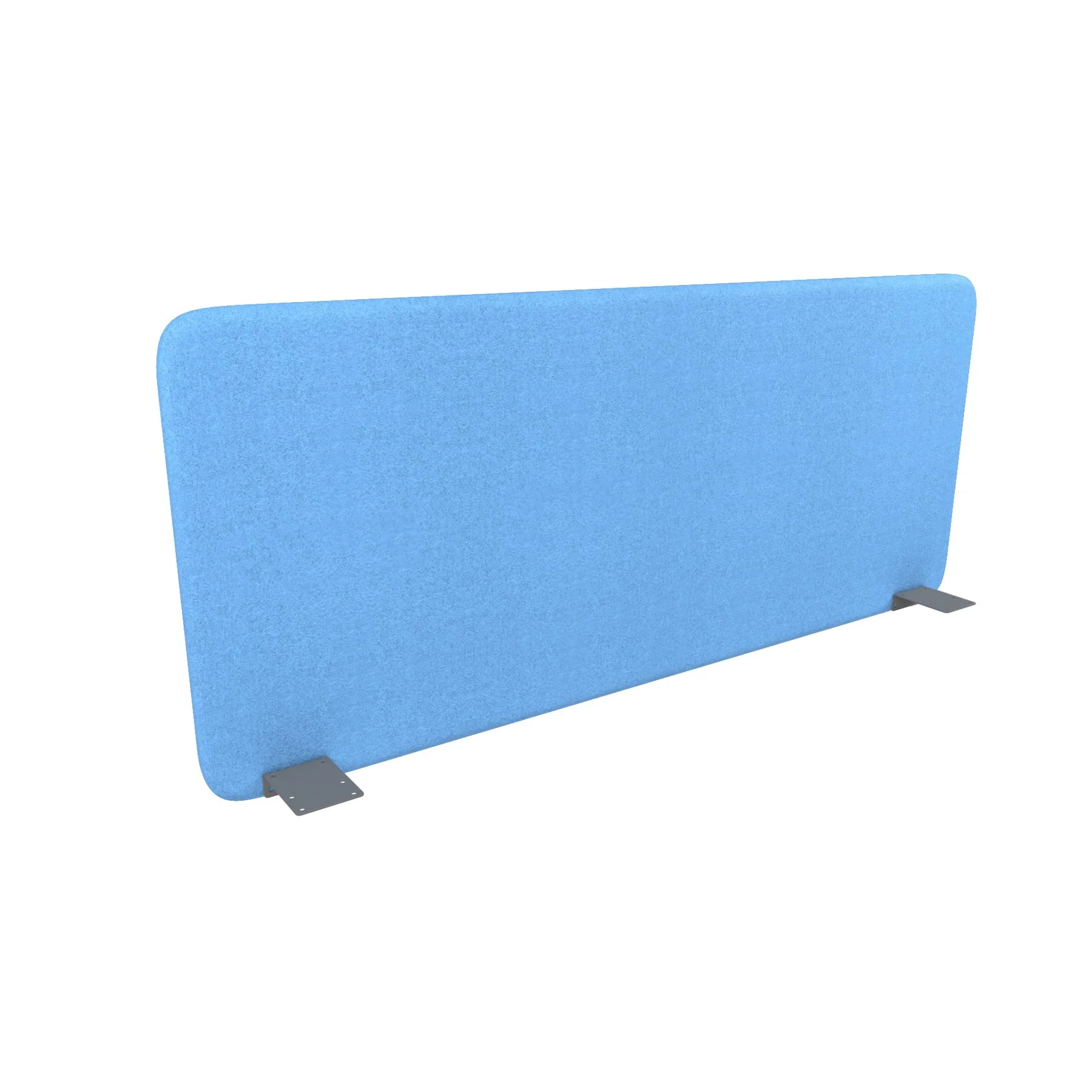 Шумоизолиращ преграден панел за бюро Narbutas Top 530, 1400 x 36 x 530 mm, дамаска Velito Presto светлосин, сив метал