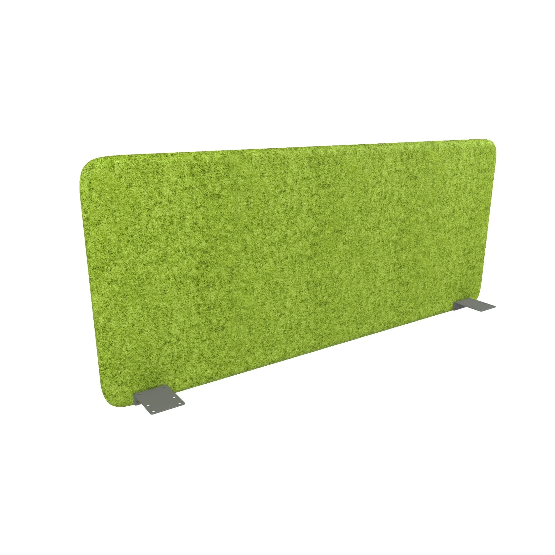 Шумоизолиращ преграден панел за бюро Narbutas Top 530, 1400 x 36 x 530 mm, дамаска Velito Presto светлозелен меланж, сив метал