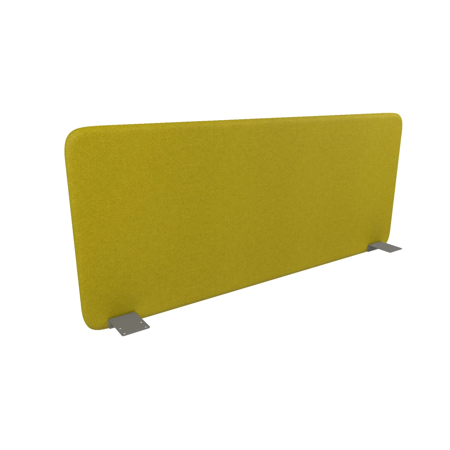 Шумоизолиращ преграден панел за бюро Narbutas Top 530, 1400 x 36 x 530 mm, дамаска Velito Presto горчица, сив метал