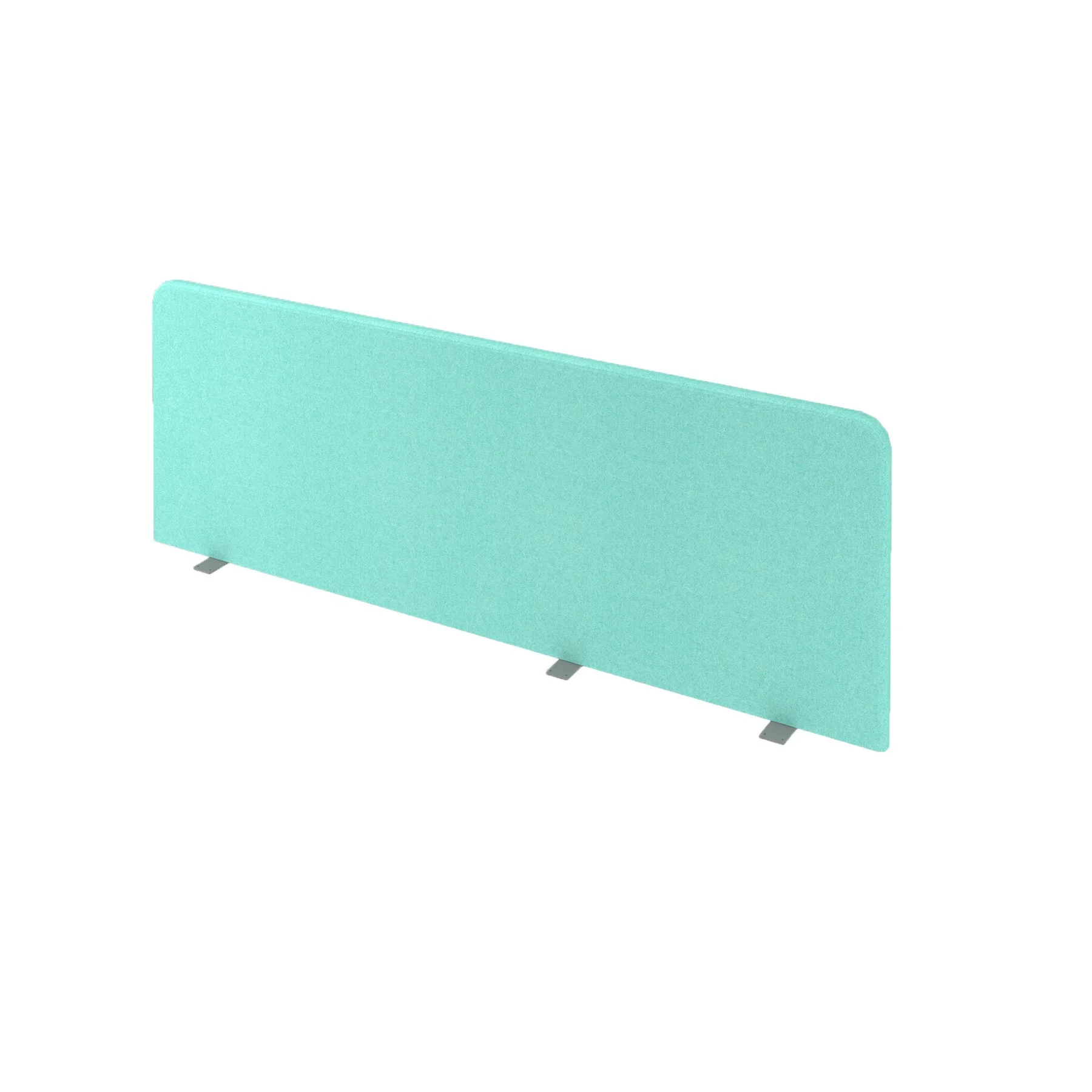 Шумоизолиращ преграден панел Narbutas Top 530, за работна двойка бюра, 1600 x 36 x 530 mm, дамаска Velito Presto светла мента, ПДЧ 16 mm, сив метал