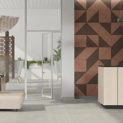 Акустично пано Narbutas Pet, правоъгълник, 200 х 400 х 9 mm, PET филц, 3 броя, пясък