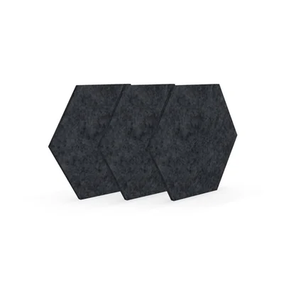 Акустично пано Narbutas Pet, шестоъгълник, 173 х 200 х 9 mm, PET филц, 3 броя, тъмносиво