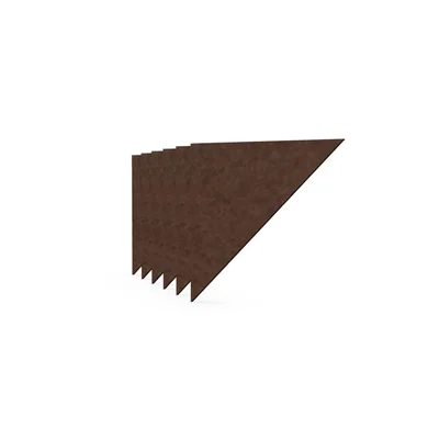 Акустично пано Narbutas Pet, триъгълник, 200 х 200 х 9 mm, PET филц, 6 броя, цвят кестен