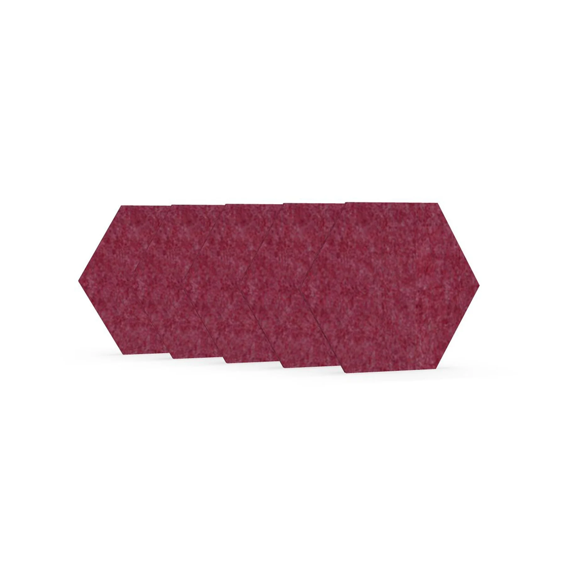 Акустично пано Narbutas Pet, шестоъгълник, 173 х 200 х 9 mm, PET филц, 5 броя, тъмнорозово