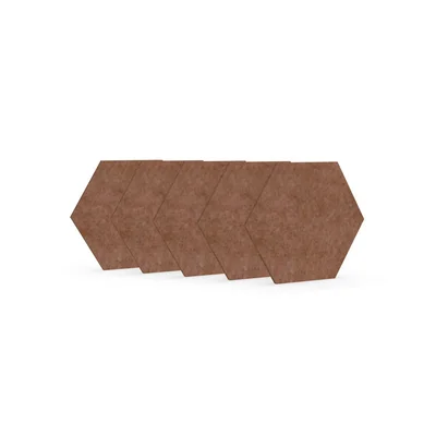 Акустично пано Narbutas Pet, шестоъгълник, 173 х 200 х 9 mm, PET филц, 5 броя, корал