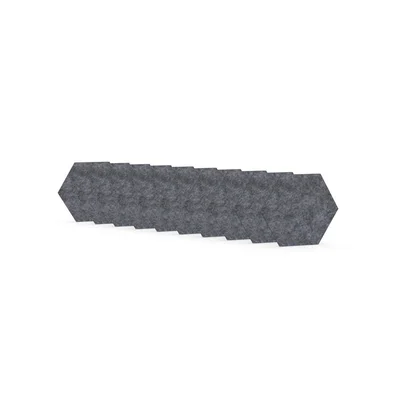 Акустично пано Narbutas Pet, шестоъгълник, 173 х 200 х 9 mm, PET филц, 10 броя, сиво